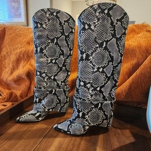 Marc Fisher Snakeskin Patterned Heeled Boots